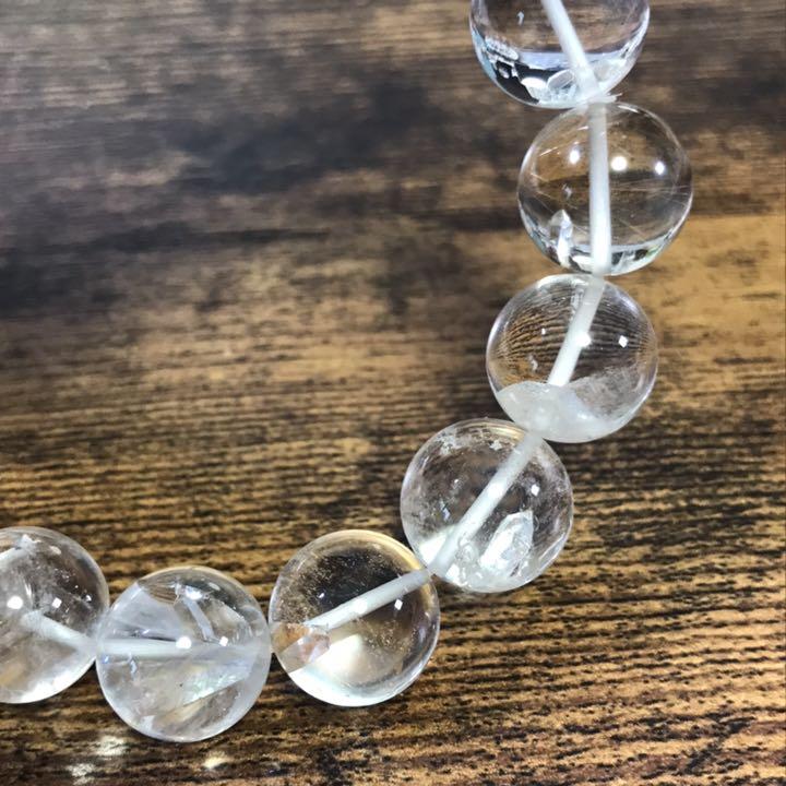 肌触りがいい レアブレス】クォーツインクォーツ ブレスレット 貫入水晶 アクセサリー
