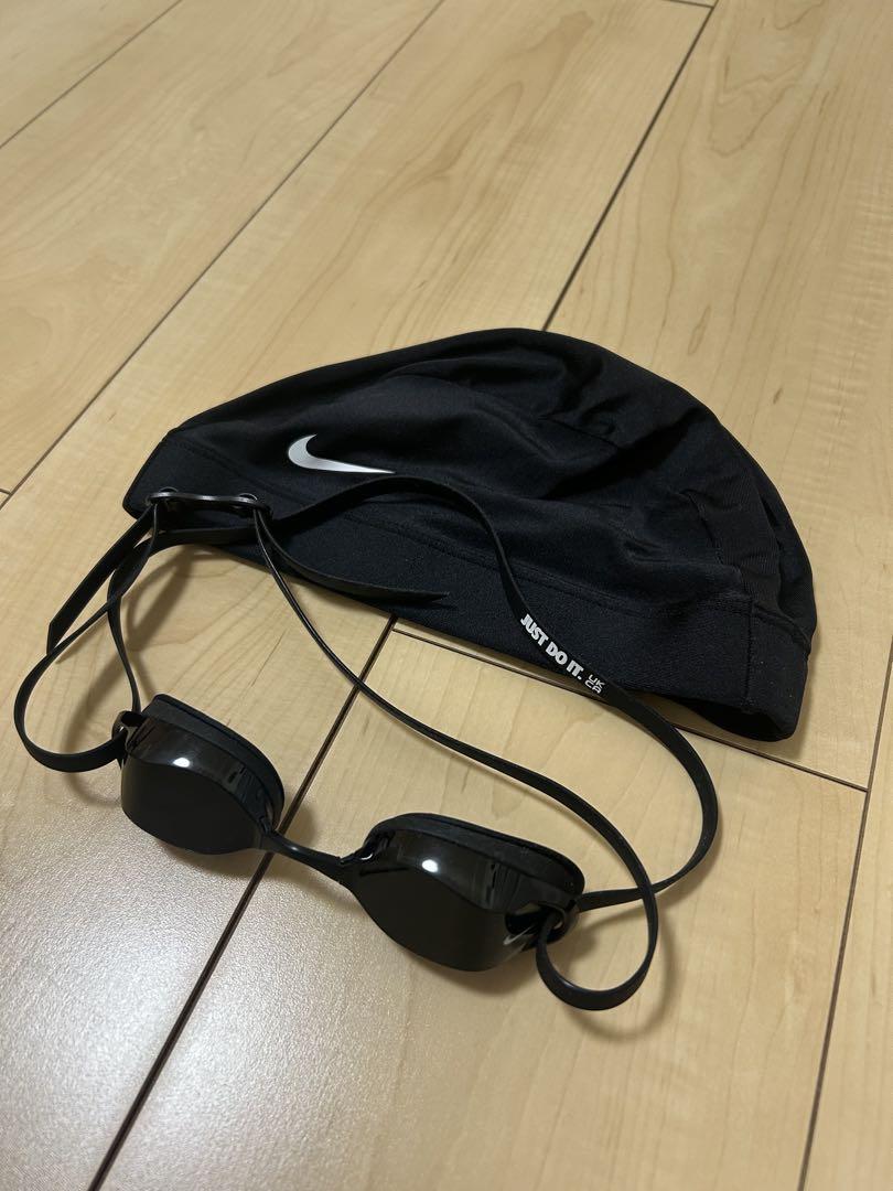 【新品】ナイキ NIKE レディース フィットネス水着、キャップ、ゴーグルセット