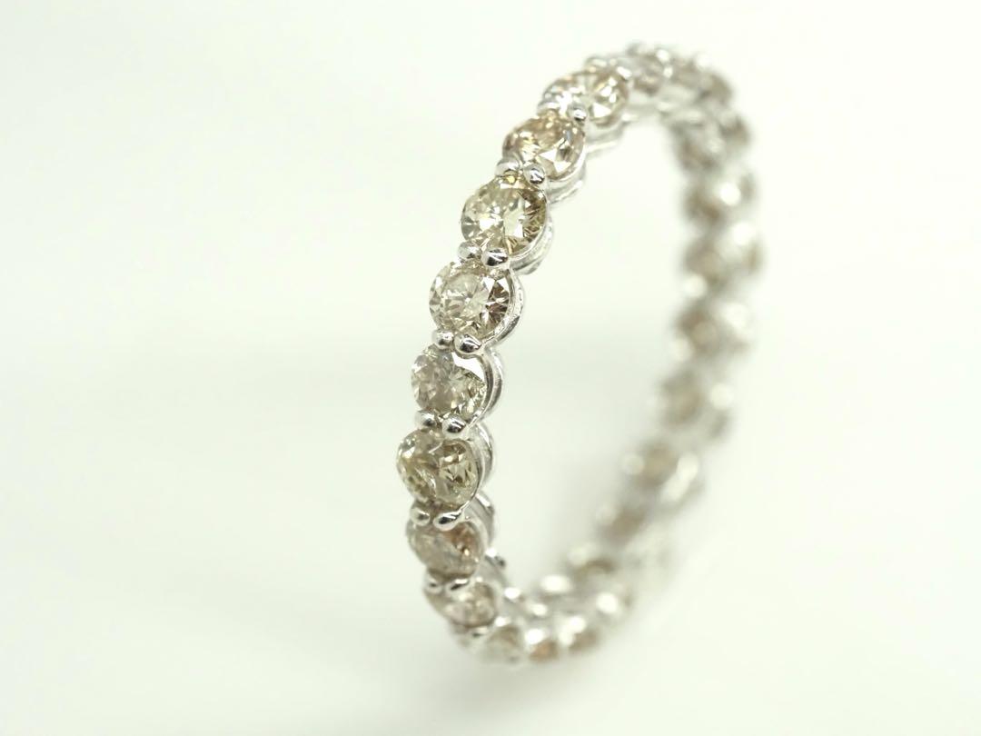 2.00ct！K18WG 天然ダイヤモンド フルエタニティリング　klv