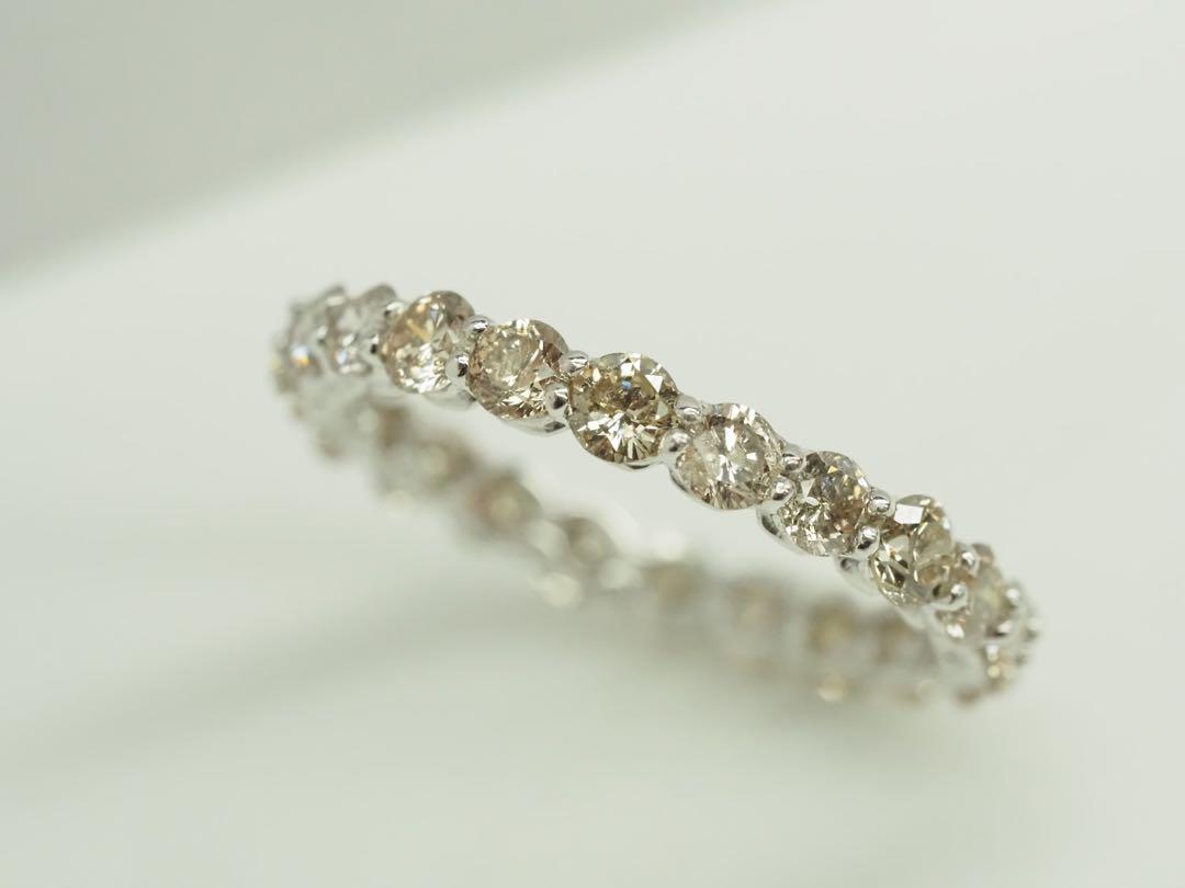 2.00ct！K18WG 天然ダイヤモンド フルエタニティリング　klv