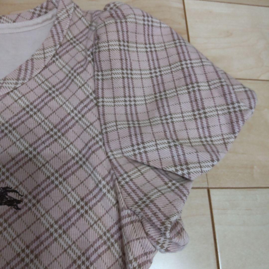 BURBERRY ブルーレーベルピンクチェック柄 半袖Tシャツ - メルカリ