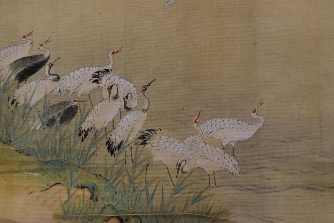 作者不詳/群鶴/千羽鶴/古画/掛軸☆宝船☆Z-729