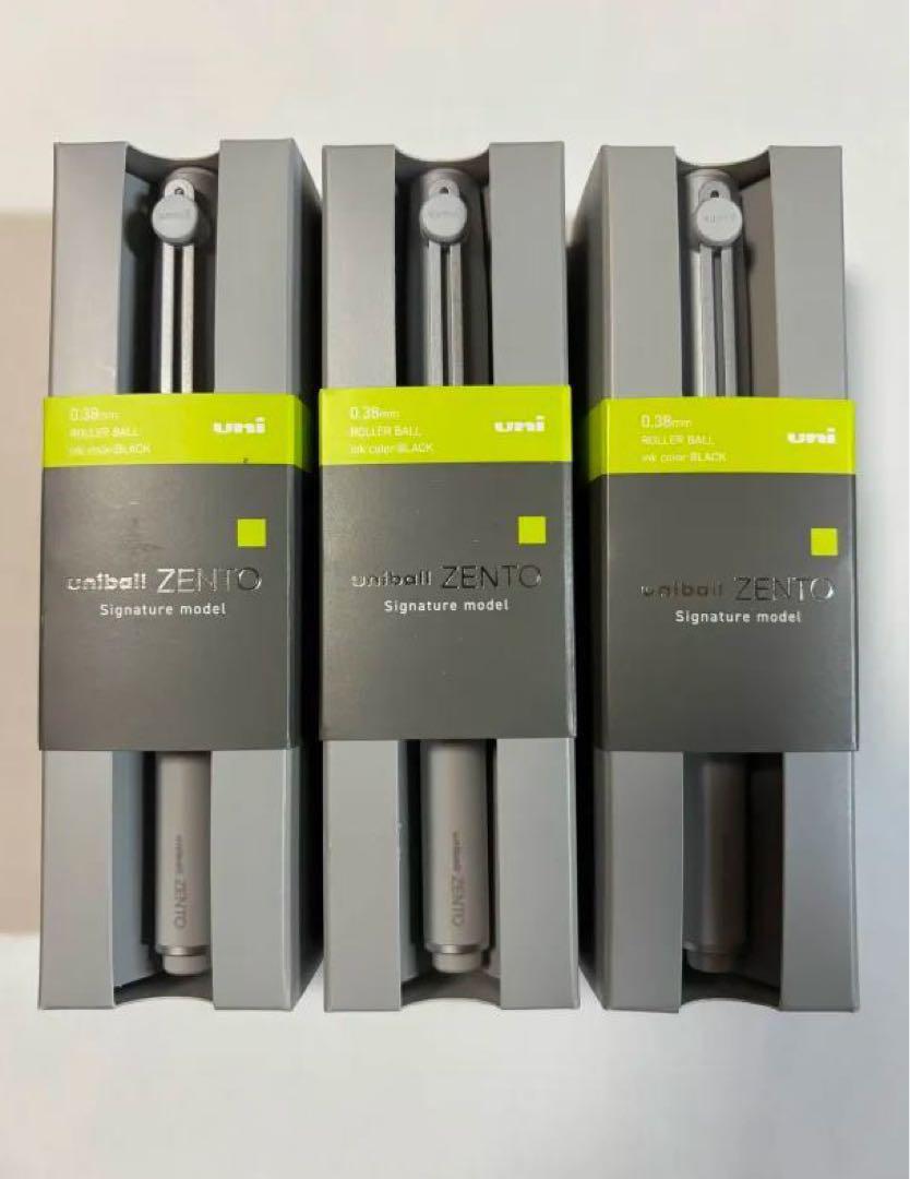 3本　ZENTO ユニボールゼント シグニチャーモデル 0.38mm シルバー