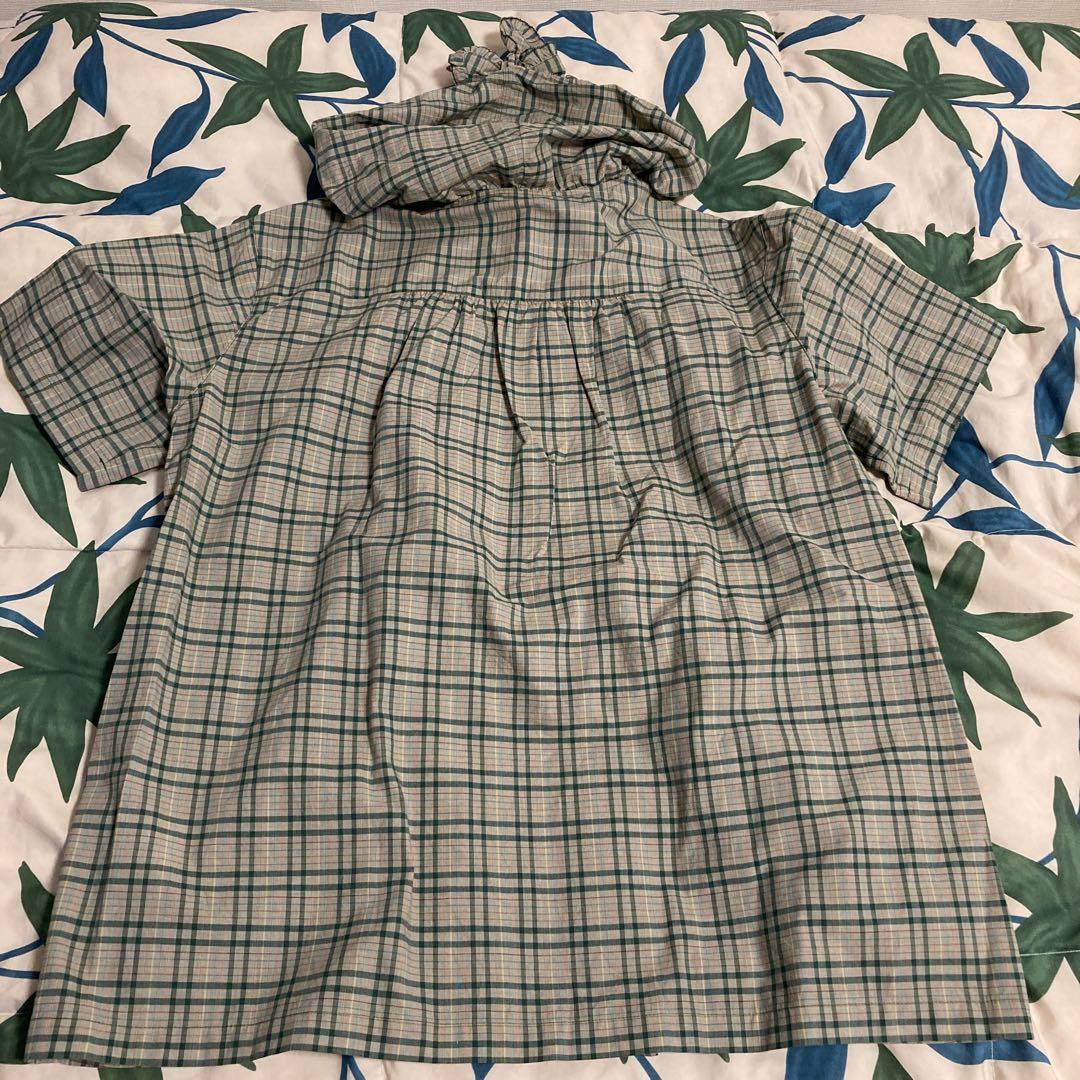高級品市場 極美品】PINK HOUSE フード付き ゆったりチェックシャツ 半袖 トップス