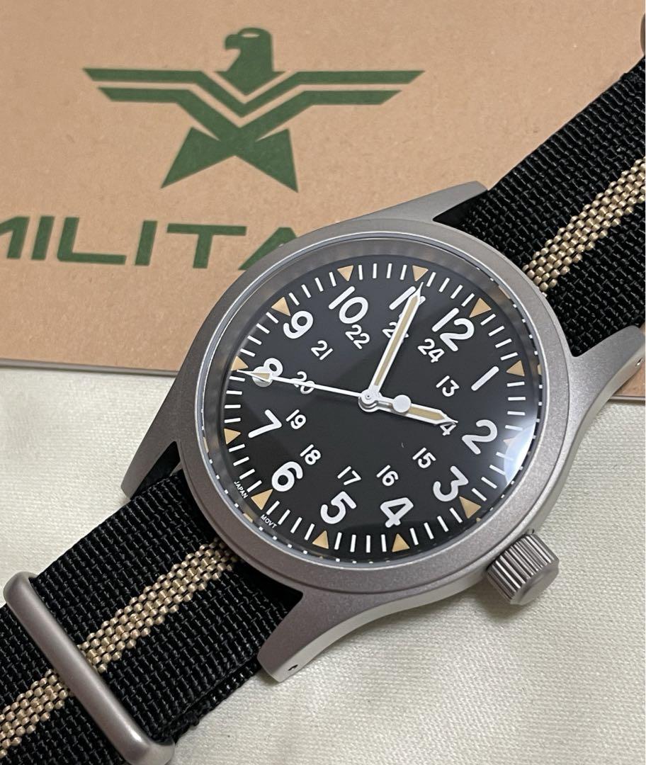 新品未使用 Militado ML05 VH31ミリタリー38mm Militado ML05 Vintage Watch VH31 Sweep Second Movement Domed