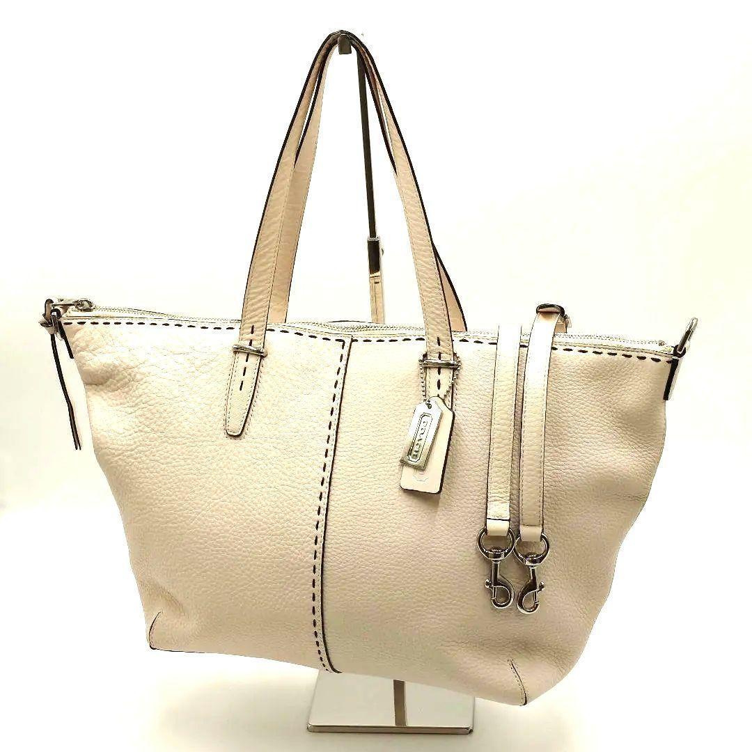 ✨COACH　コーチ　ペブルレザー　トートバッグ　ショルダー　レザー　27955
