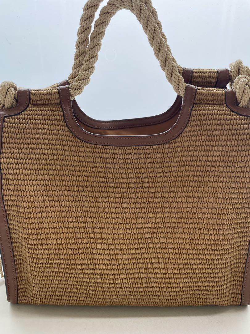 【国内即発送】 marcel 美品】MARNI ロープ ロゴカゴバッグ タッセル ラフィア バッグ