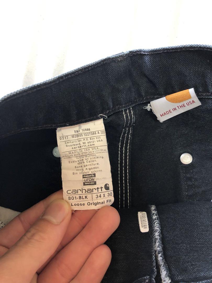 carhartt ダブルニー ペインターパンツ BLK 鬼フェード USA