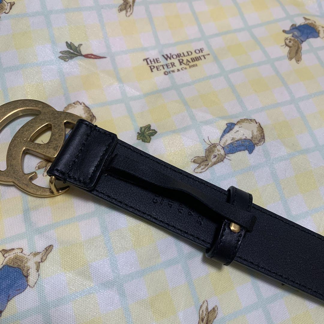 美品　GUCCI グッチ　ベルト　ゴールド✖️ブラック　90㎝〜