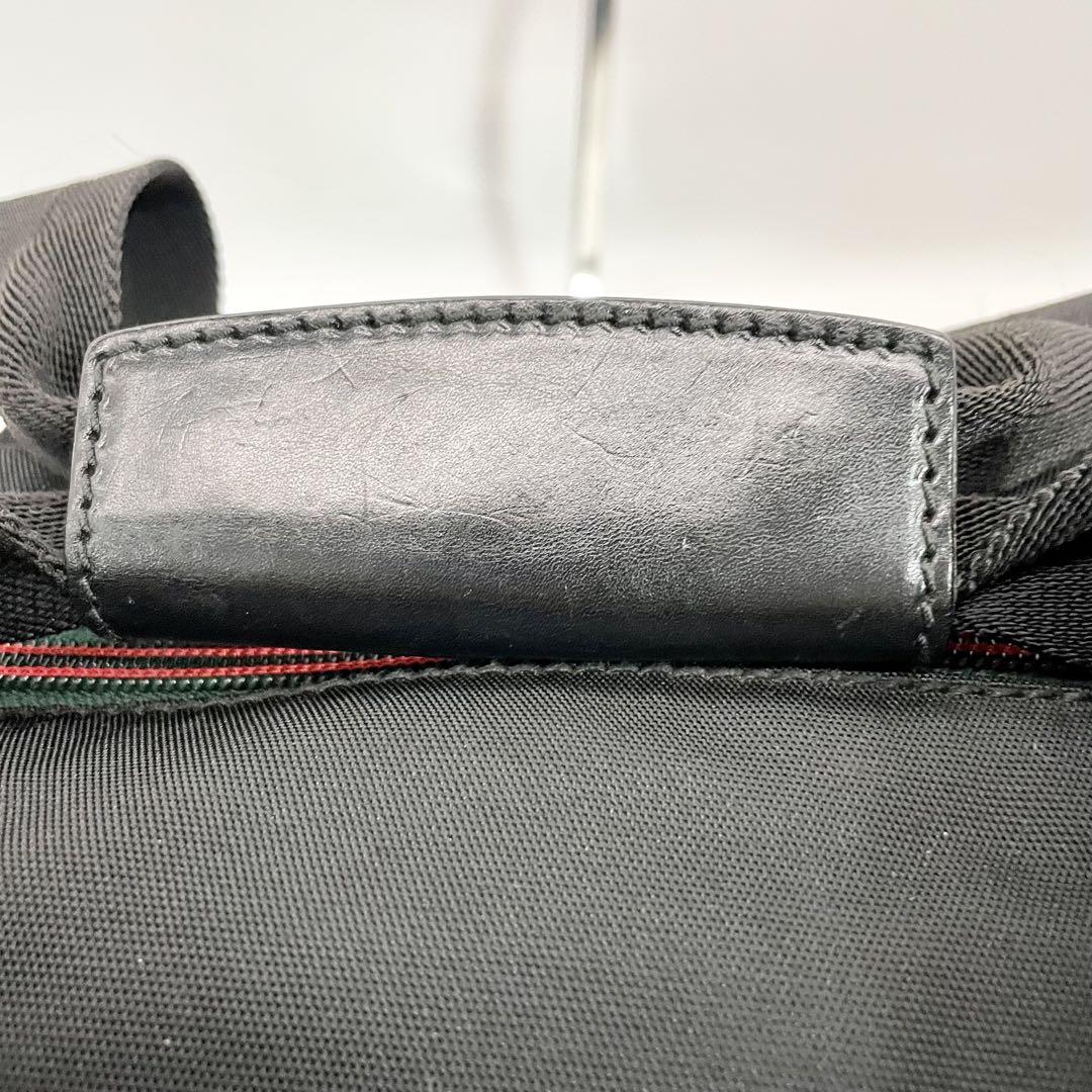 グッチ GUCCI ナイロン×レザー 2way ボストンバッグ シェリーライン