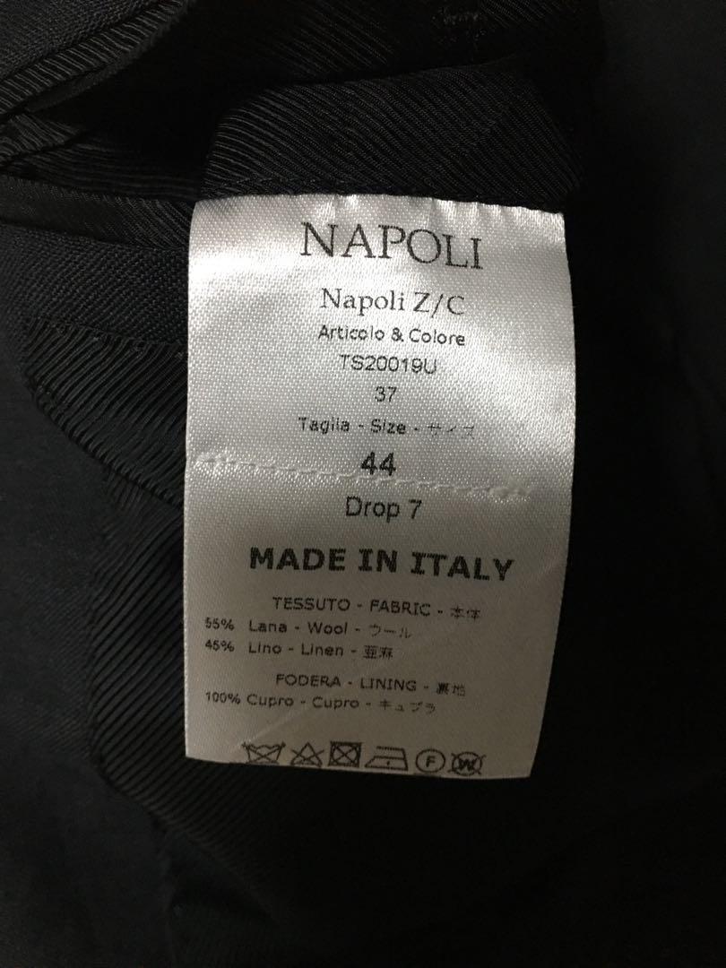美品 DePetrillo デペトリロ ウールリネンスーツ ブラック 44 画像7