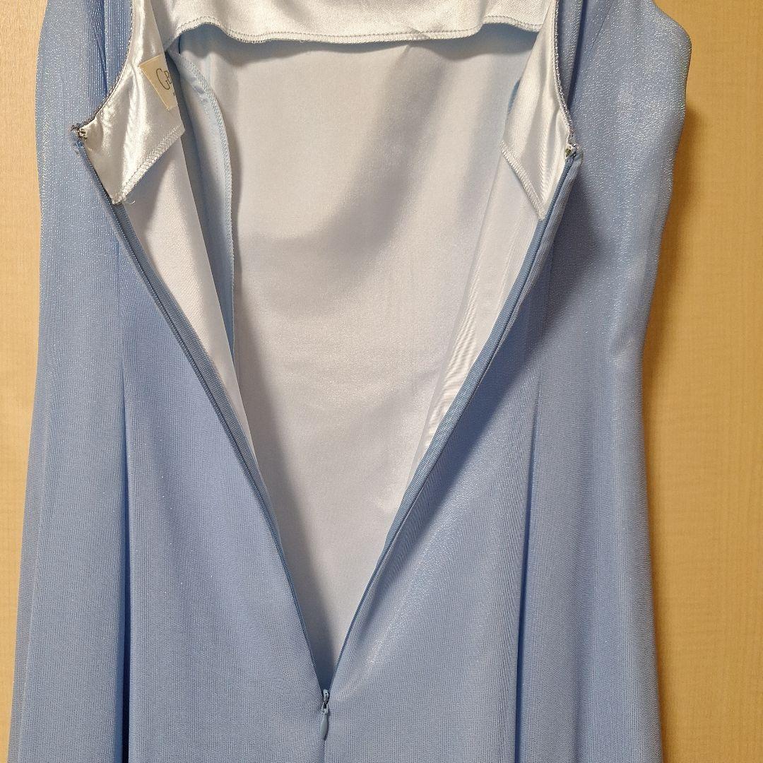 ジュネビビアン　ライトブルーロングドレス　ショール付　９号　パーティー【美品】