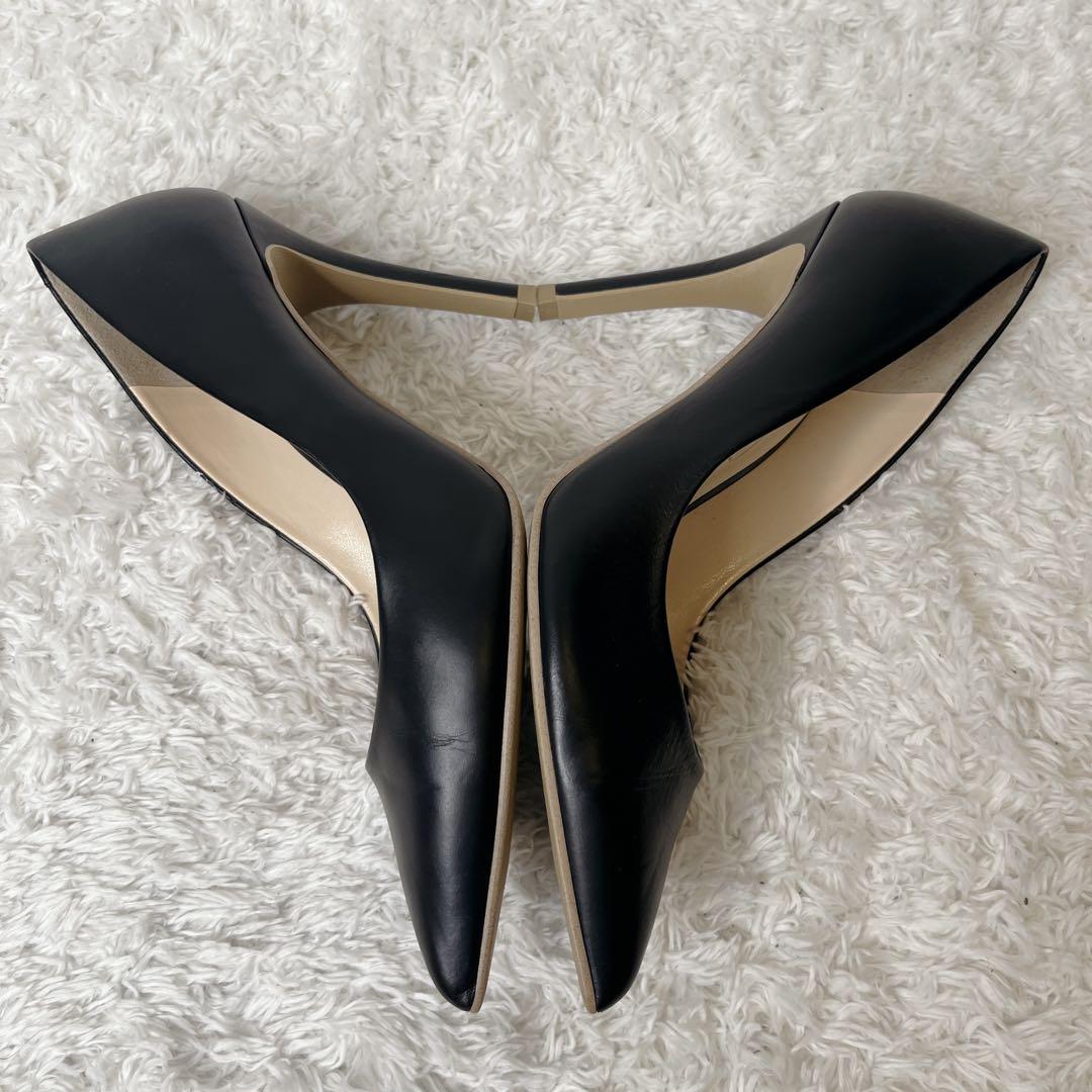 ✨極美品✨ ダイアナ ブラック ポインテッドトゥ ピンヒール パンプス レザー