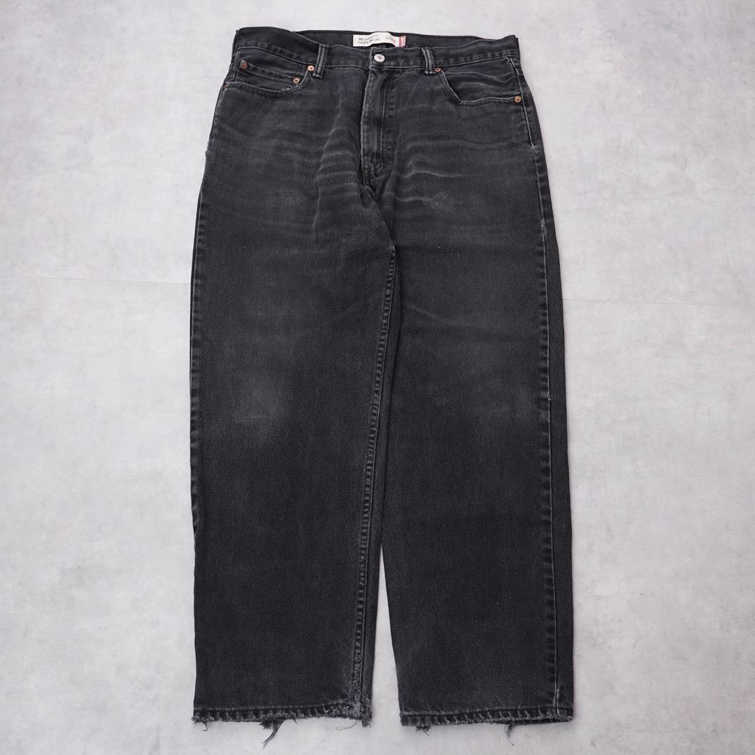 リーバイス550 Levis W36 ブラックデニム ヒゲ 黒 古着 15088