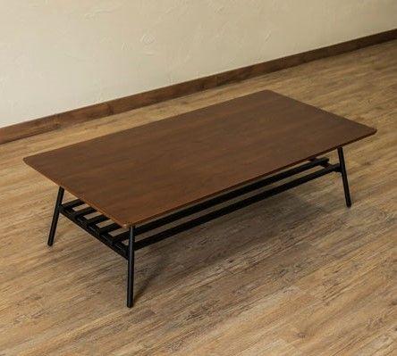 サイズ 棚付き折れ脚テーブル 120×60 オーク センター ロー ソファ 座卓 IR39S-m11845639539 オーク