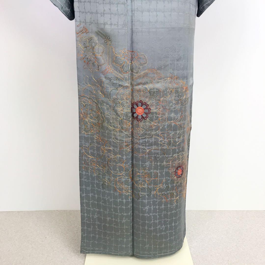 通販低価 K-1900 地模様 燻銀色 しつけ糸 Oexk2-m11847086892 付下げ 花唐草刺繍 定番2022