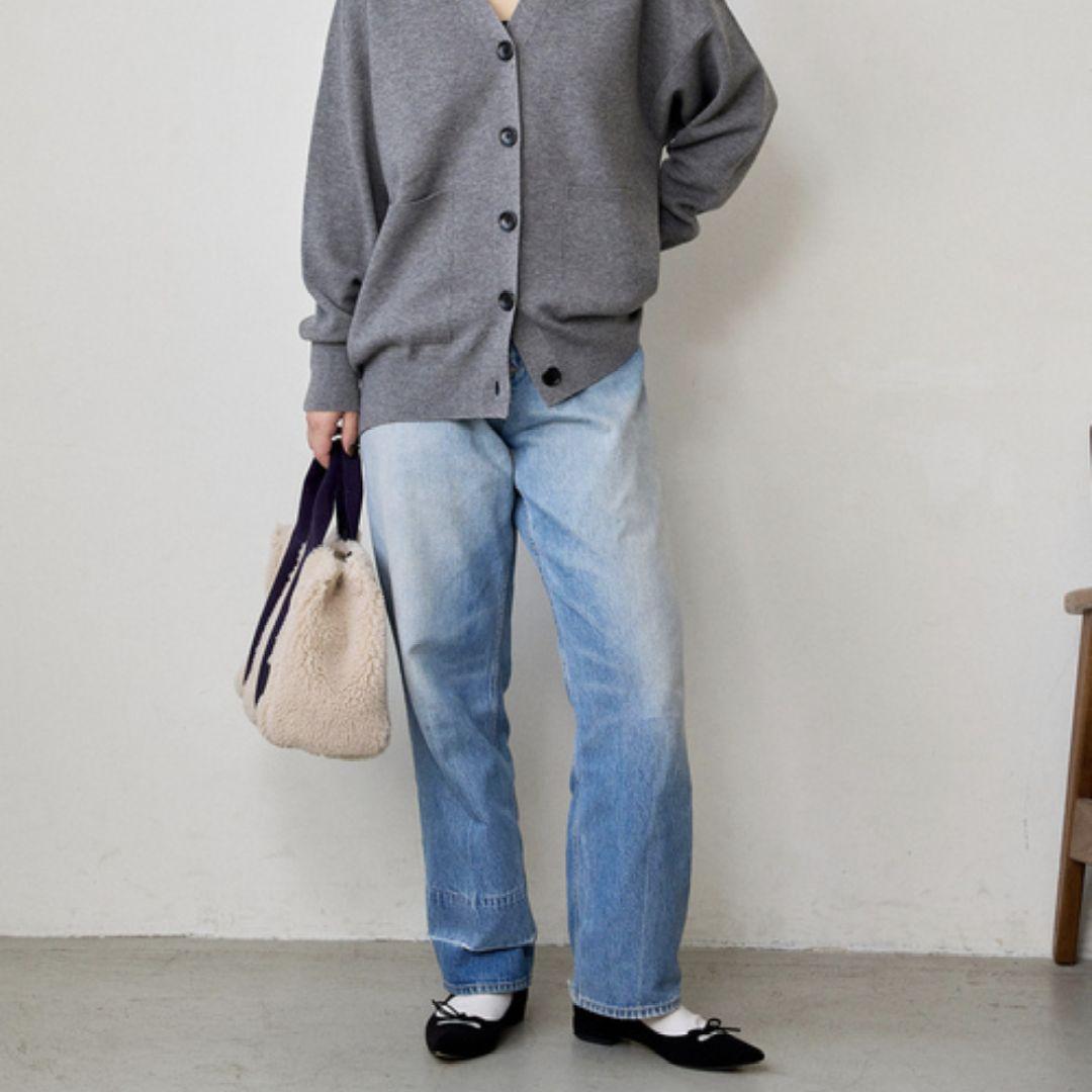 美品　ルタロン ダブルリボンフラットシューズ 黒 23.5 日本製