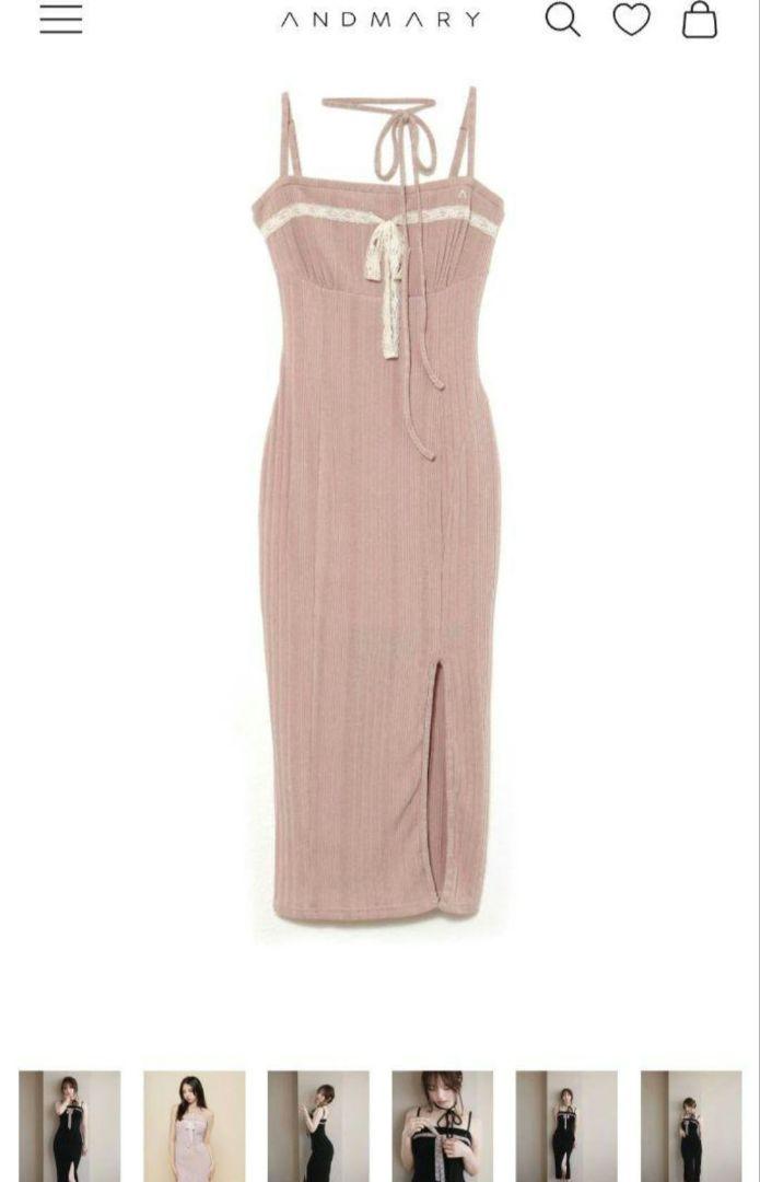 andmary Della ribbon dress pink　アンドマリー