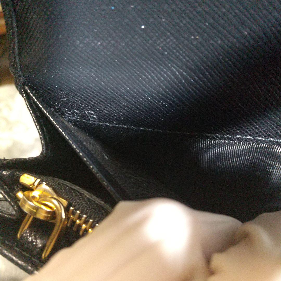 PRADAサフィアーノ ブラック 長財布 リボン付き
