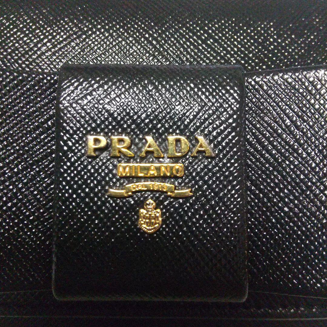 PRADAサフィアーノ ブラック 長財布 リボン付き