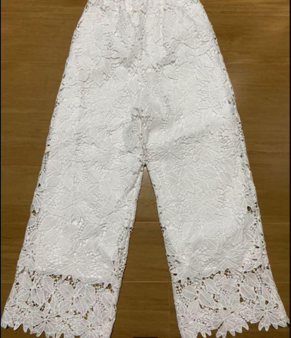 ☆美品☆machattマチャットクロシェレースパンツ白 パンツ