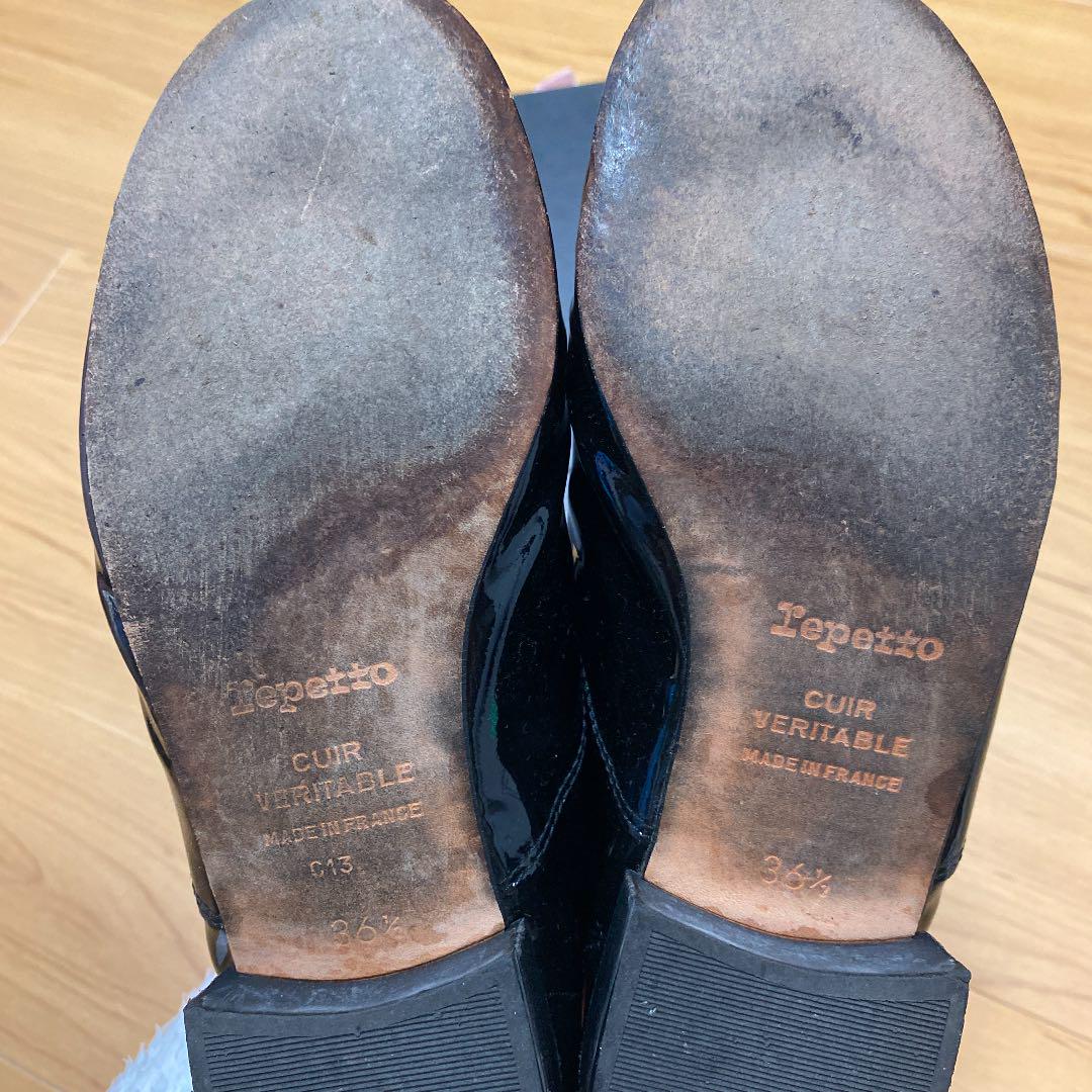 レペット　repetto zizi 23cm 黒　エナメル　レースアップシューズ