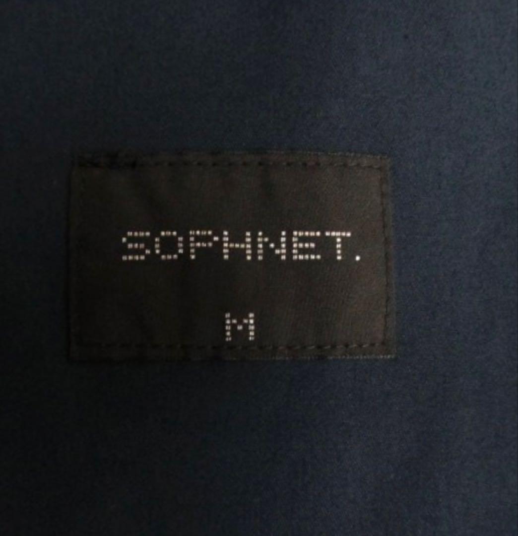 ソフネット　SOPHNETストレッチコットンステンカラージャケット　ネイビー紺色