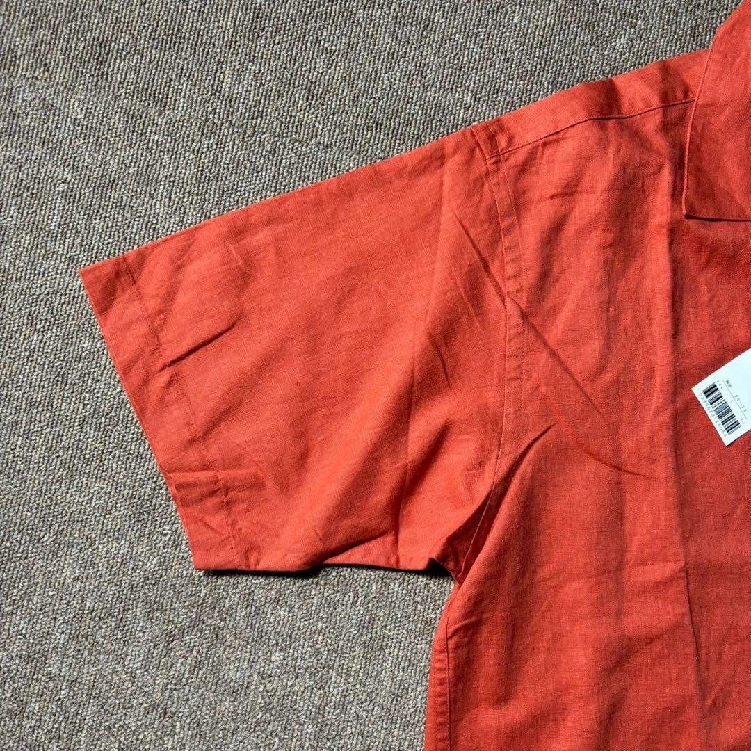 OLD UNIQLO 90s 麻 開襟シャツ ボックスカット幅広 短丈 L