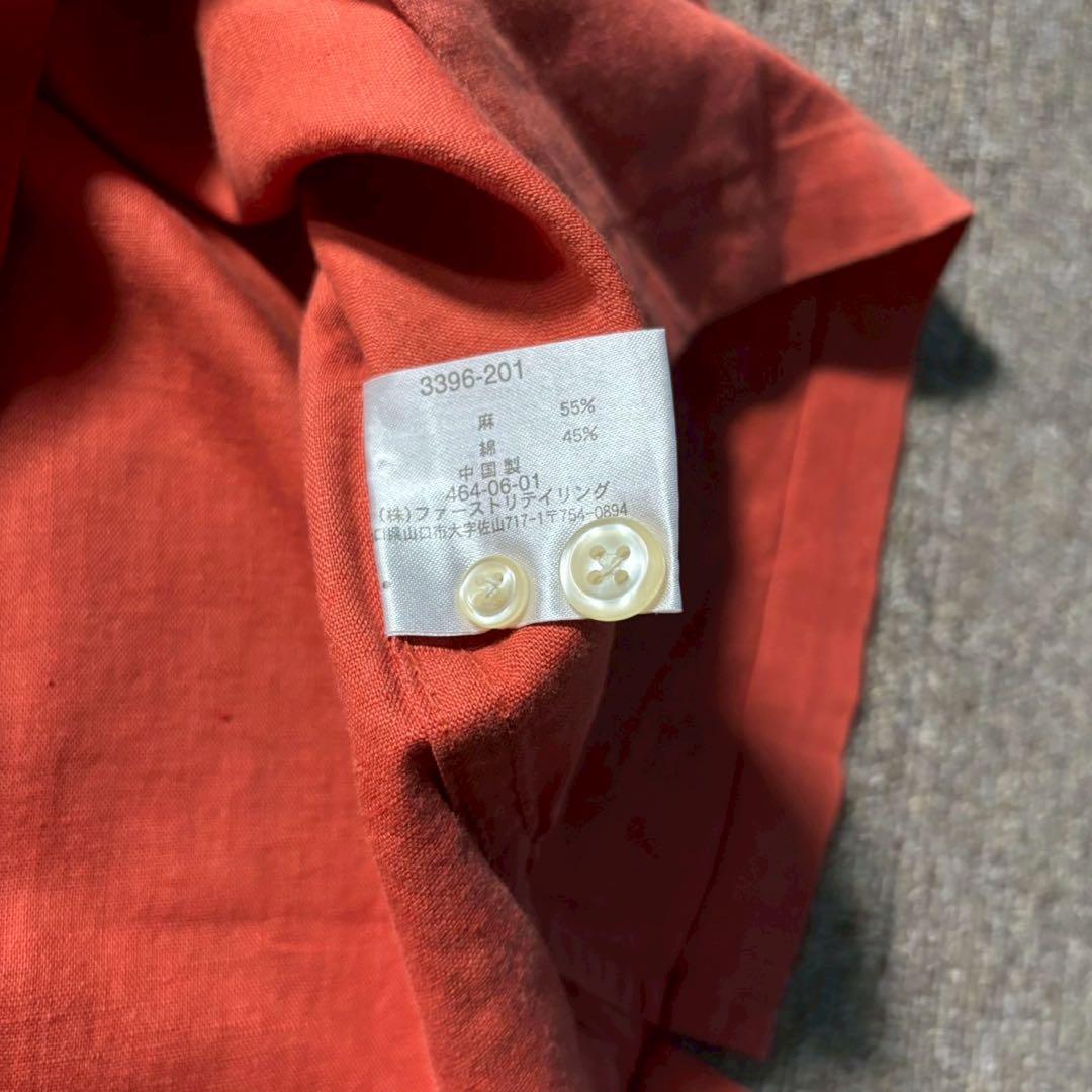 OLD UNIQLO 90s 麻 開襟シャツ ボックスカット幅広 短丈 L