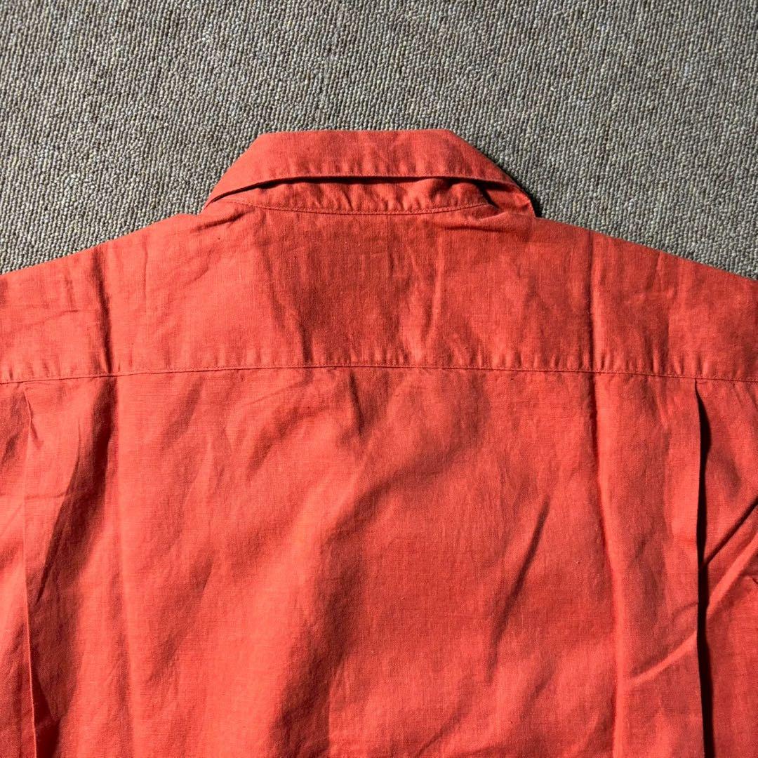 OLD UNIQLO 90s 麻 開襟シャツ ボックスカット幅広 短丈 L
