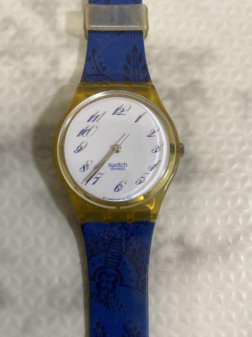 【美品】スウォッチ　Swatch ブルー　クリアー　腕時計