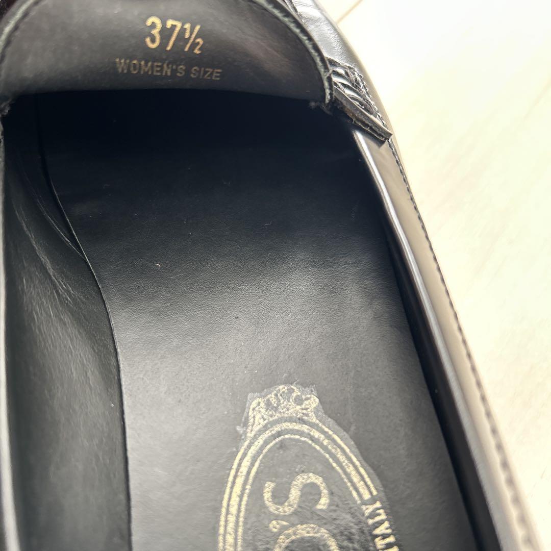 【美品】　トッズ　ブラックレザー　ローファー　厚底　黒　スリッポン