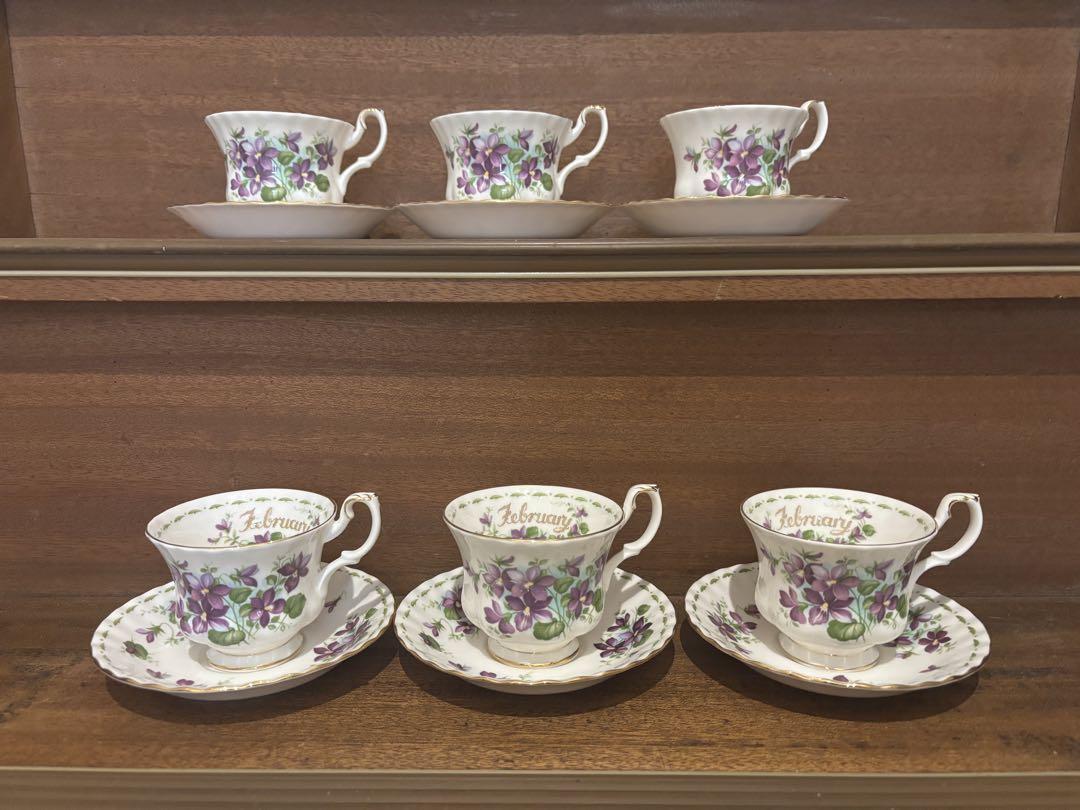 Royal Albert スミレ ティーカップ・ソーサーセット　 6客セット