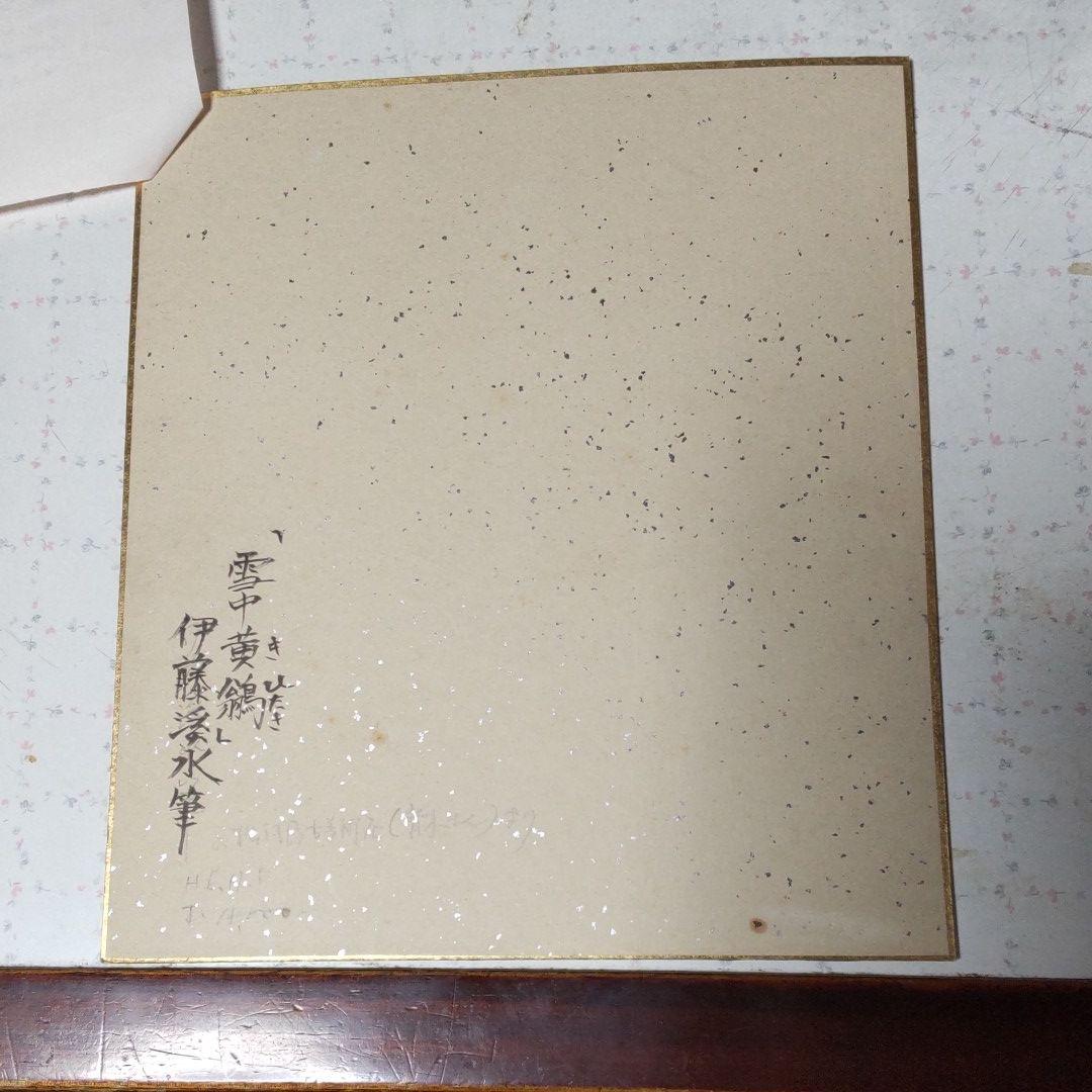 セール低価 伊藤渓水 雪中黄鶲 真筆 日本画 桐の共箱付き V8wMo-m11880275571 定番最安値