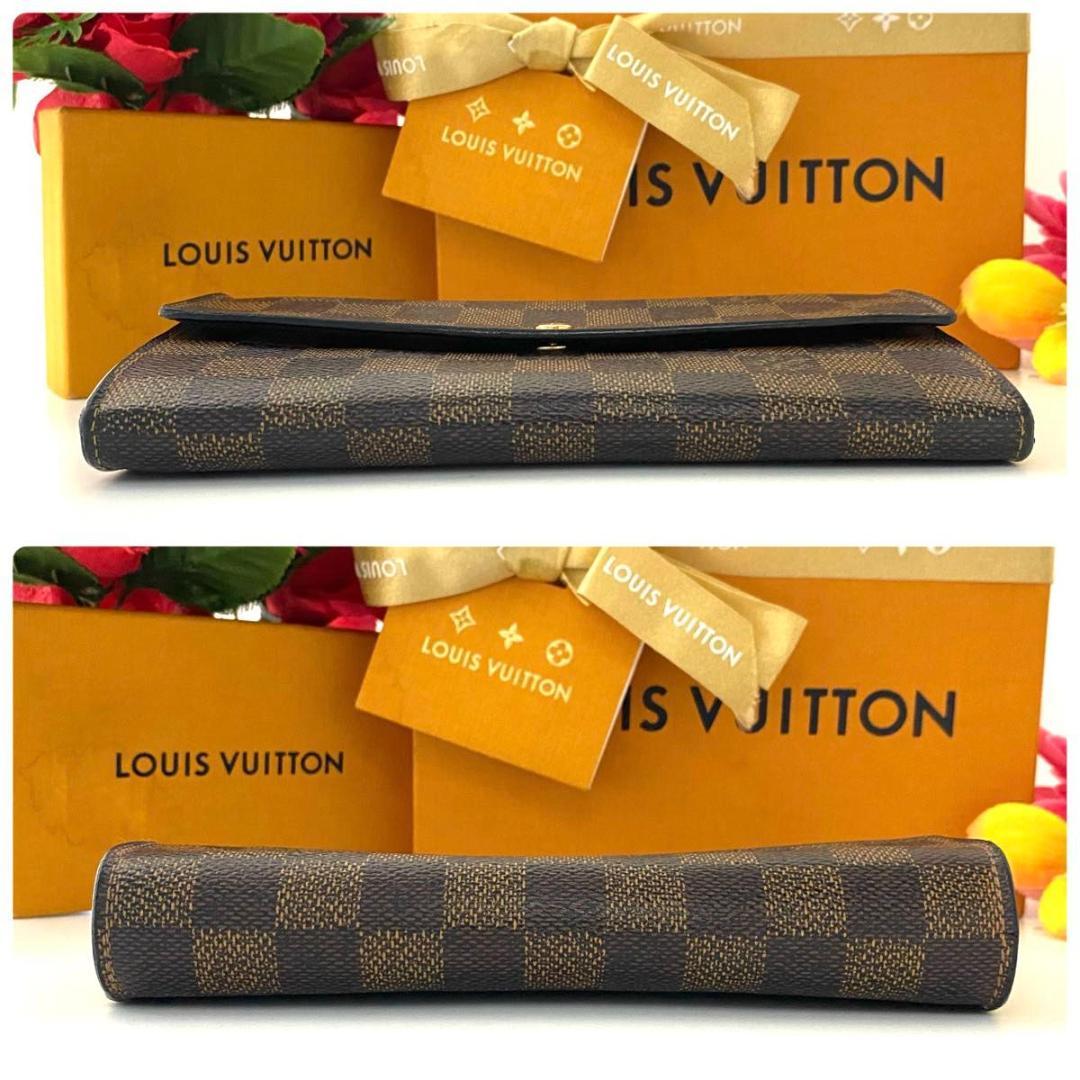 ルイ ヴィトン◎ポルトフォイユ サラ ダミエ エベヌ 長財布 フラップ チェック
