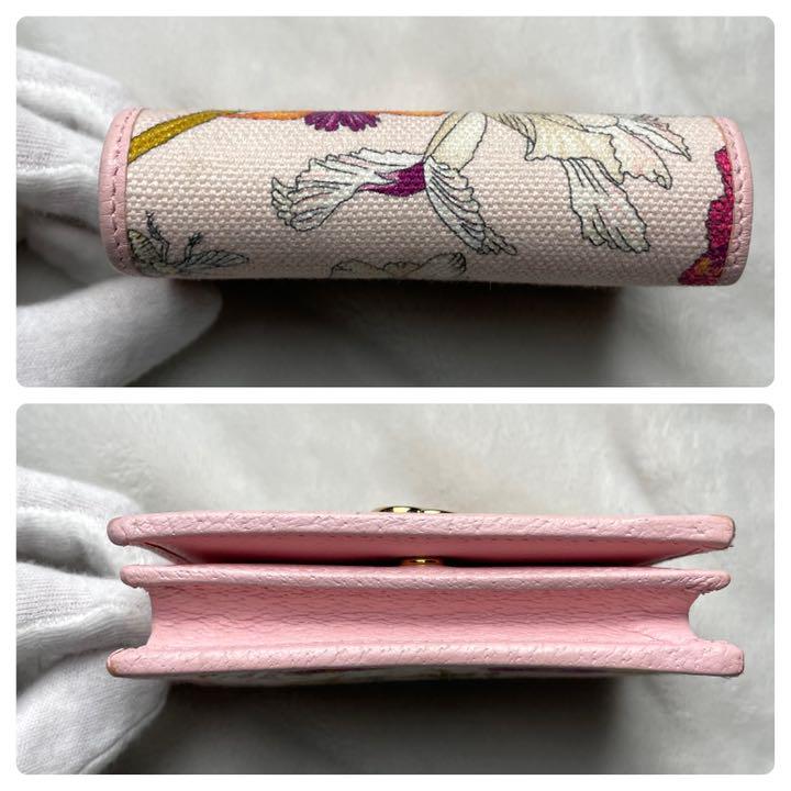 在庫高品質 美品✨グッチ コンパクト財布 GGマーモント フローラ柄 ピンク 箱付き tGKsu-m11884714302 セール豊富な