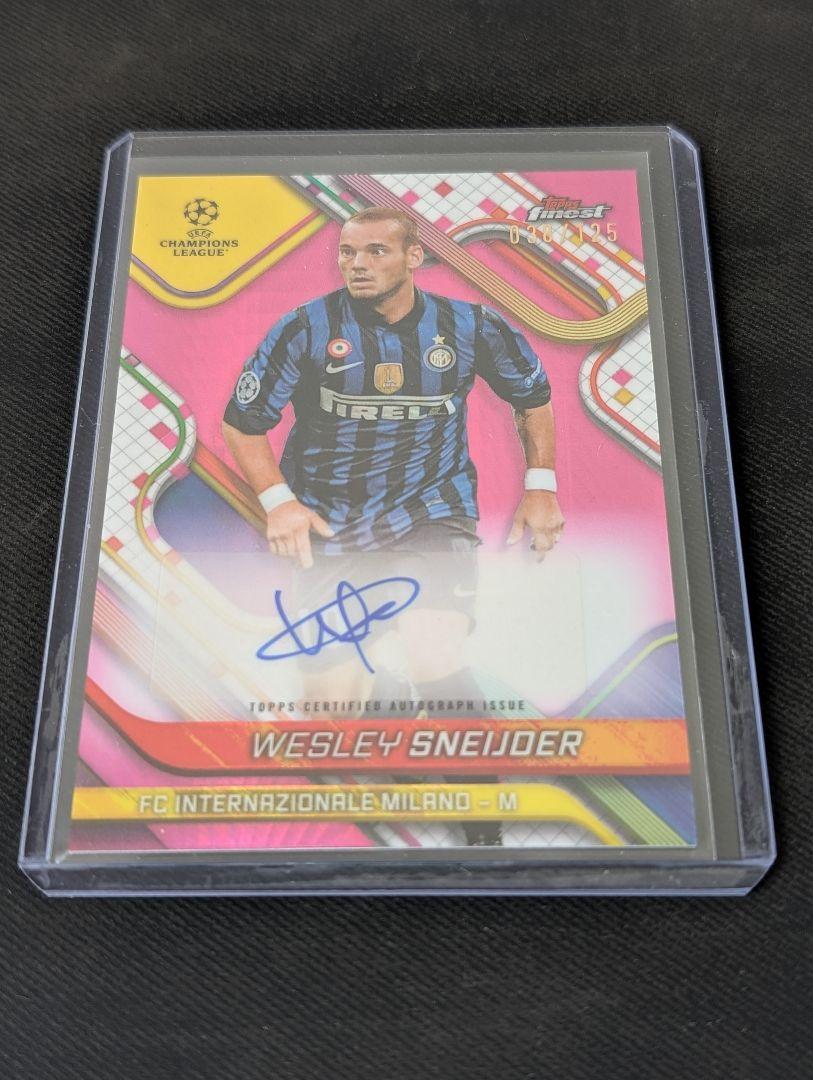 Topps Chrome Sneijder スナイデル 直筆サインカード 2020-21 Topps Champions League Museum Gold Frame Auto Card