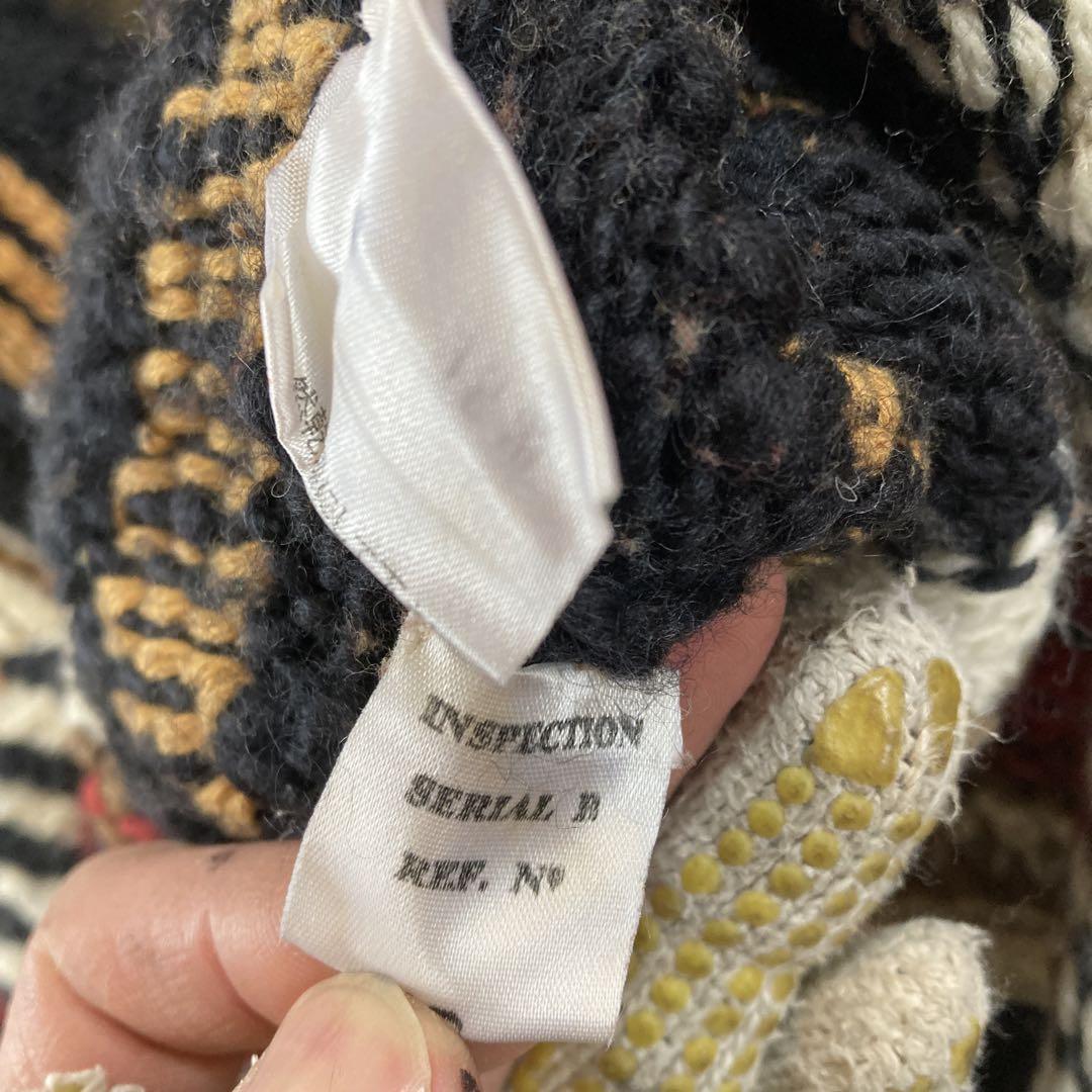 ビンテージ Ficce HAND KNIT セーター シリアルあり 褐色系 XL