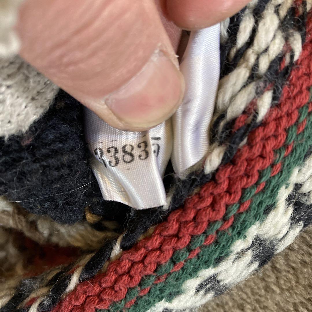 ビンテージ Ficce HAND KNIT セーター シリアルあり 褐色系 XL