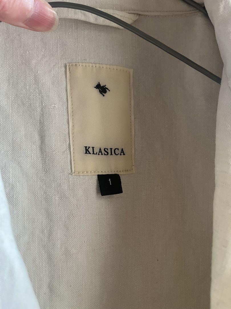 KLASICA ヴィンテージ フレンチリネン セミロングコート オフホワイト