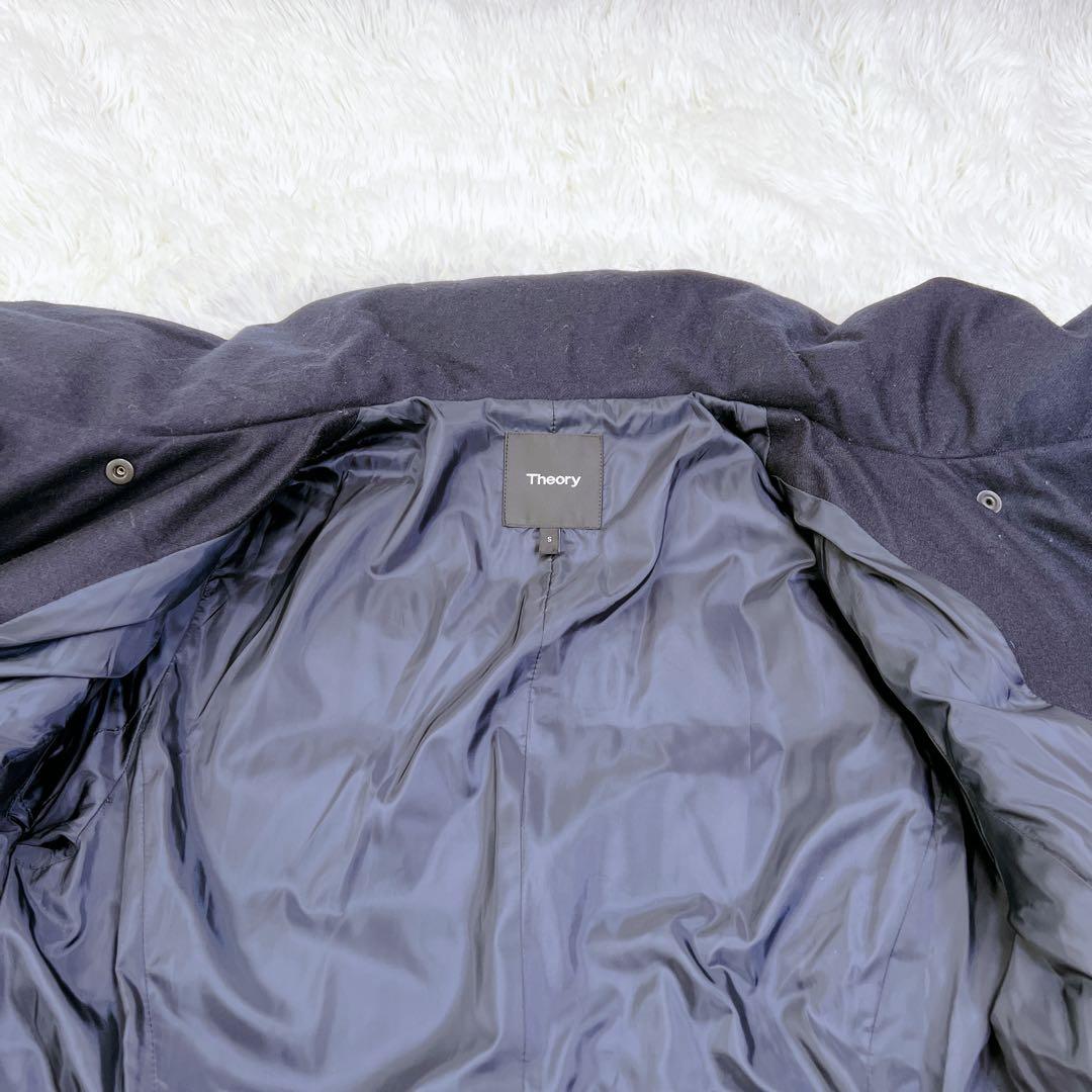 ✨セオリー MALI NURVE ロングダウンコート 美シルエット ネイビー S ✨セオリー MALI NURVE ロングダウンコート 美シルエット ネイビー S