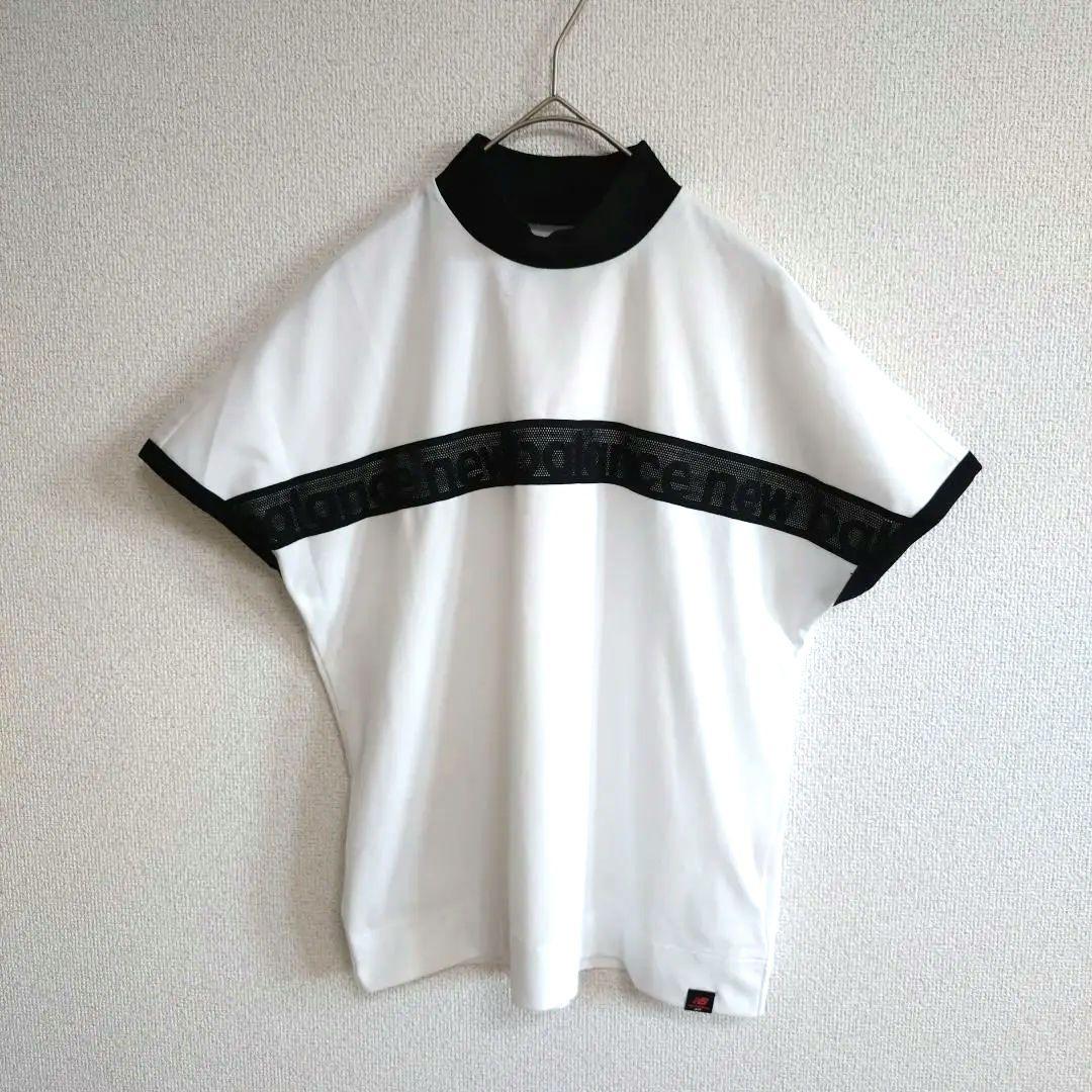 f245 ニューバランスゴルフ【0】レディース/メッシュロゴ/Tシャツ/伸縮/白