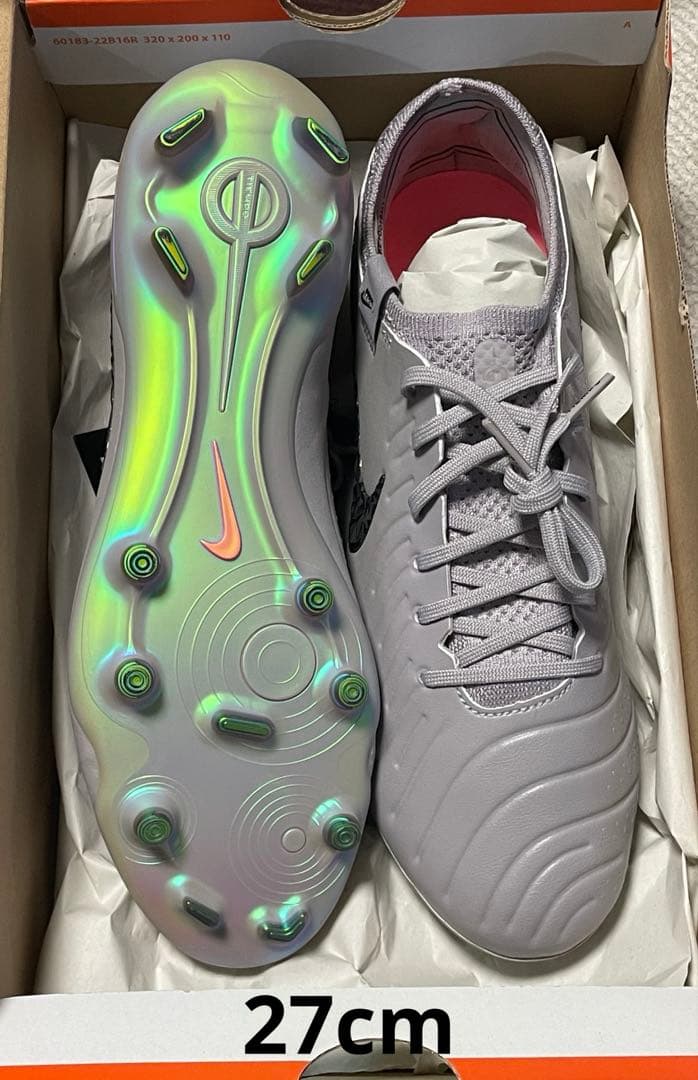 ナイキ ティエンポ レジェンド 10 エリート FG AS グレー×ブラック27cm・NIKE