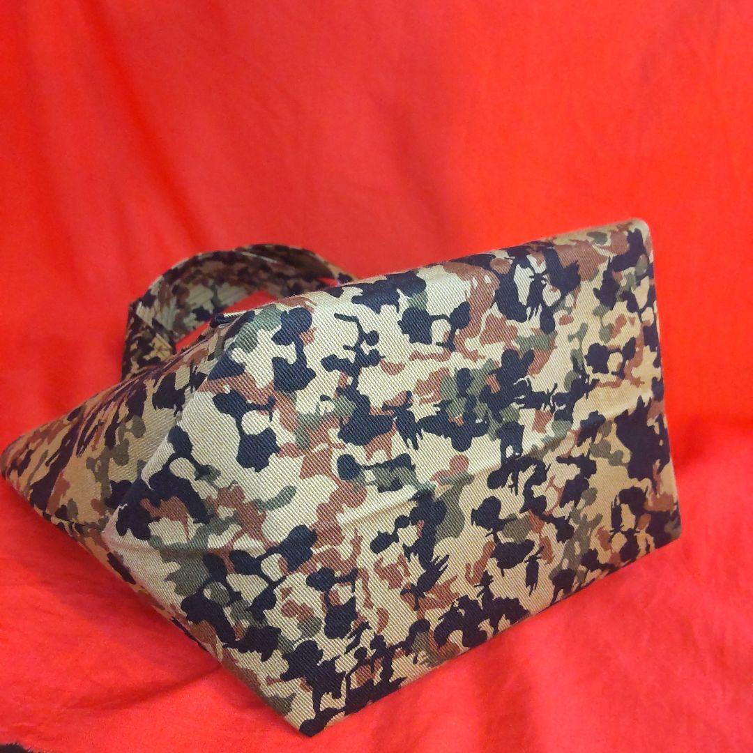 ハンドメイド 迷彩柄 ミニトートバッグ オックス素材