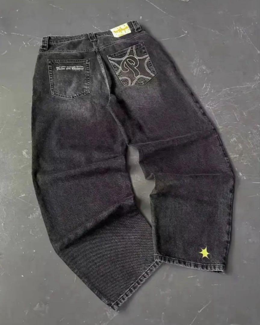 黒バギーデニムスターチーム menes jaded london bigboy似