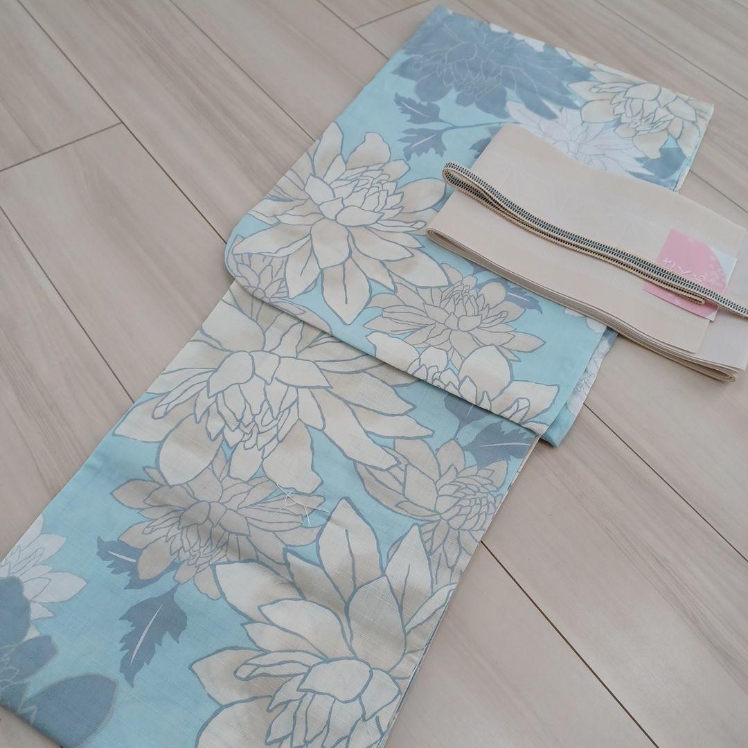 新品☆呉服屋♪大人清楚な夏着物 浴衣3点セット
