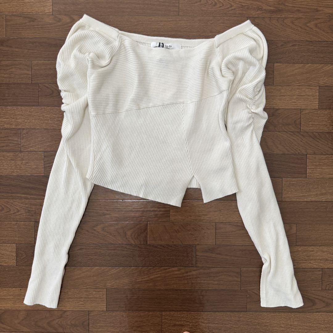 【Her lip to】ハーリップトゥ 2way Rib Slit Top