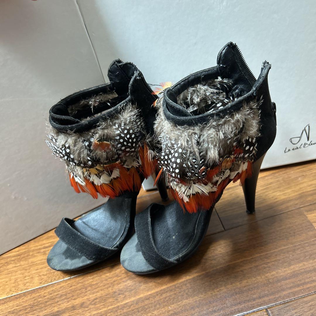 未使用 アカイシ ウォーキングパンプス 黒 フラット