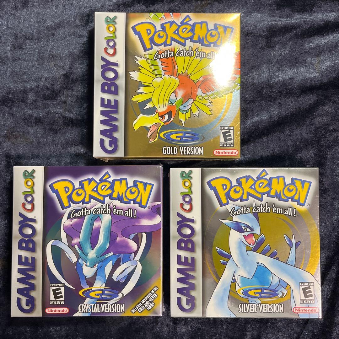 ゲームボーイ　ソフト　ポケットモンスター　金　銀　クリスタル　北米版　未開封