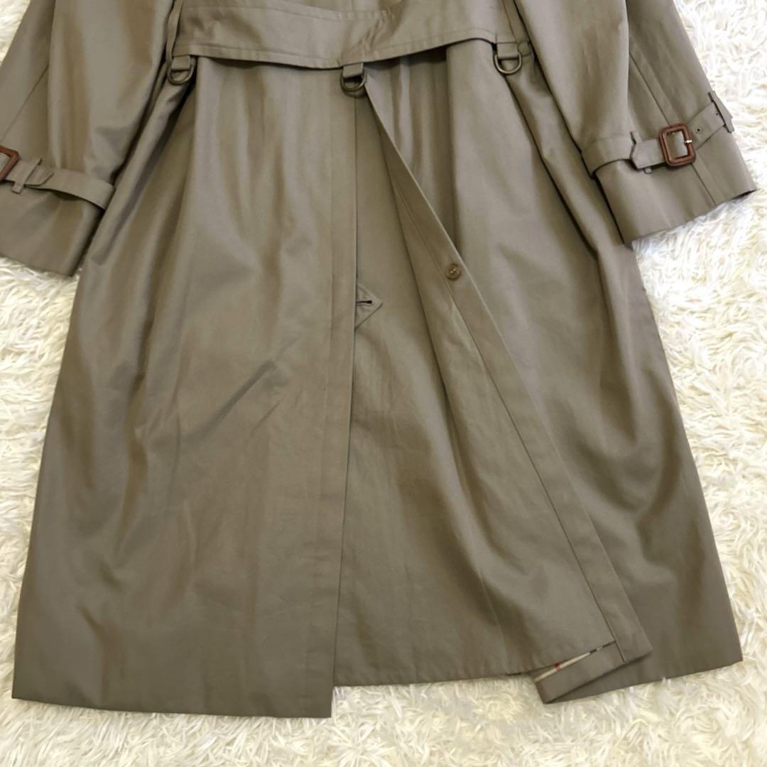 美品✨バーバリー　トレンチコート　ノバチェック ロング丈　カーキベージュ　M〜L